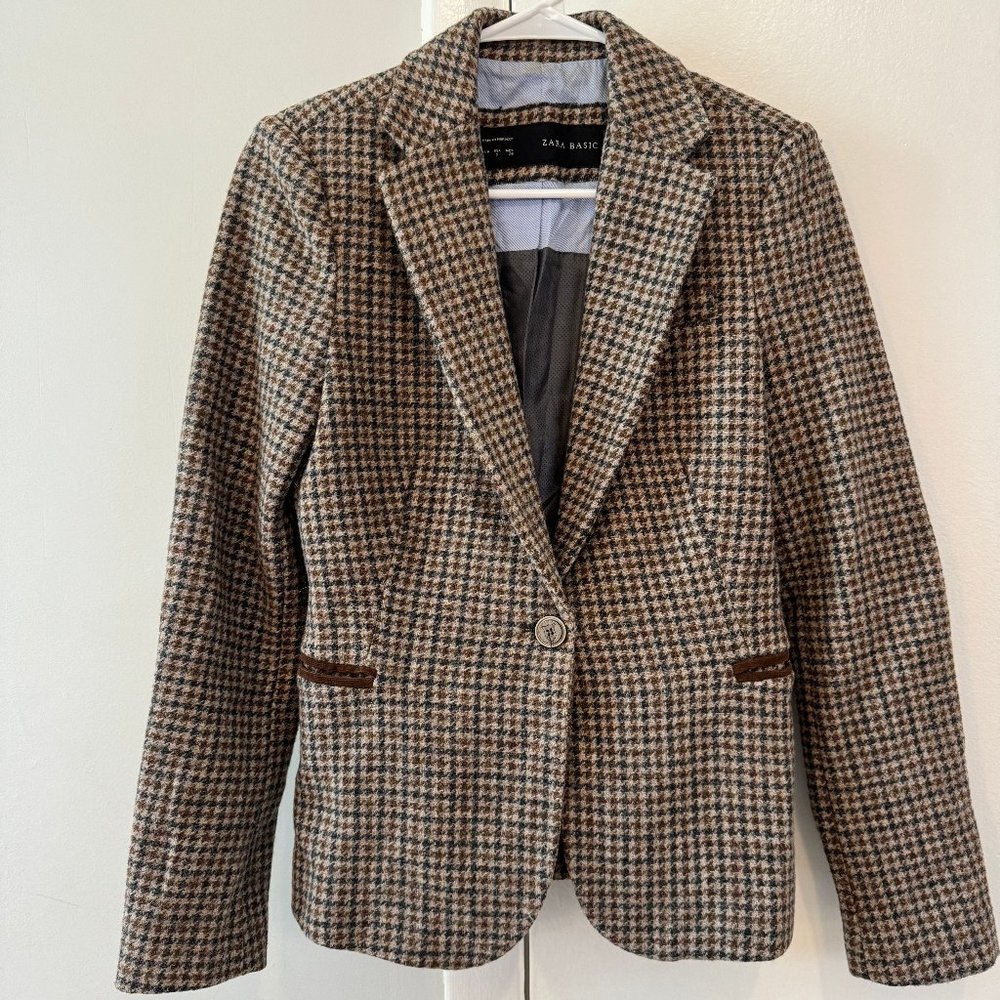 Pure Wool Zara Houndstooth Blazer